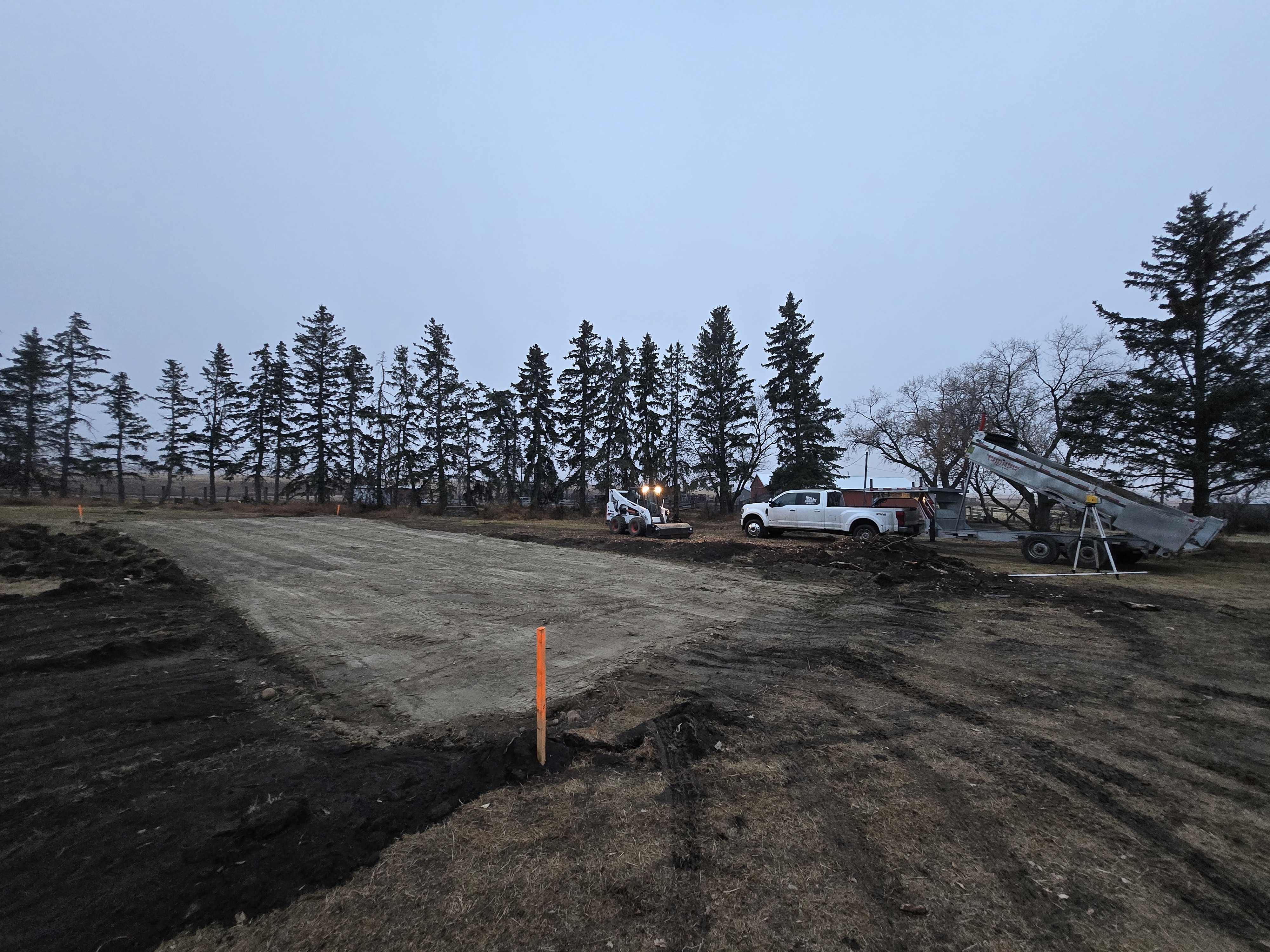 Acreage driveway construction