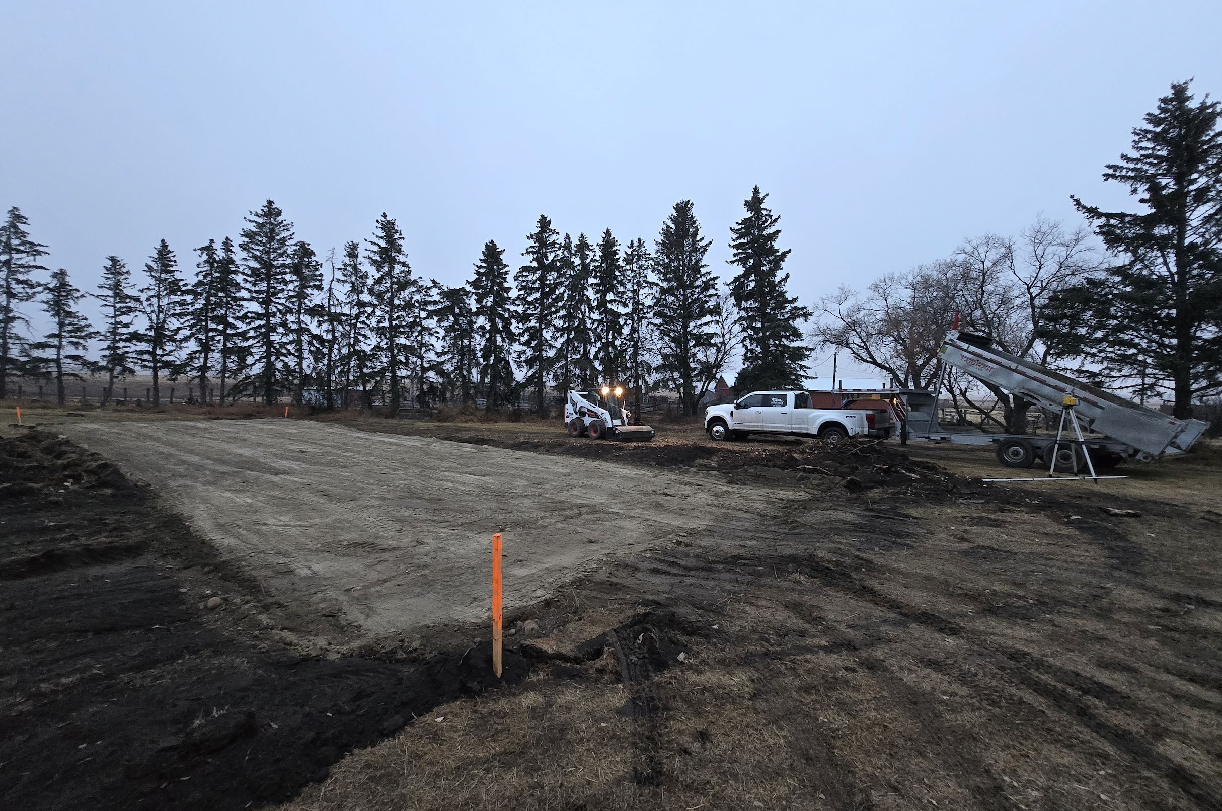 Acreage driveway construction