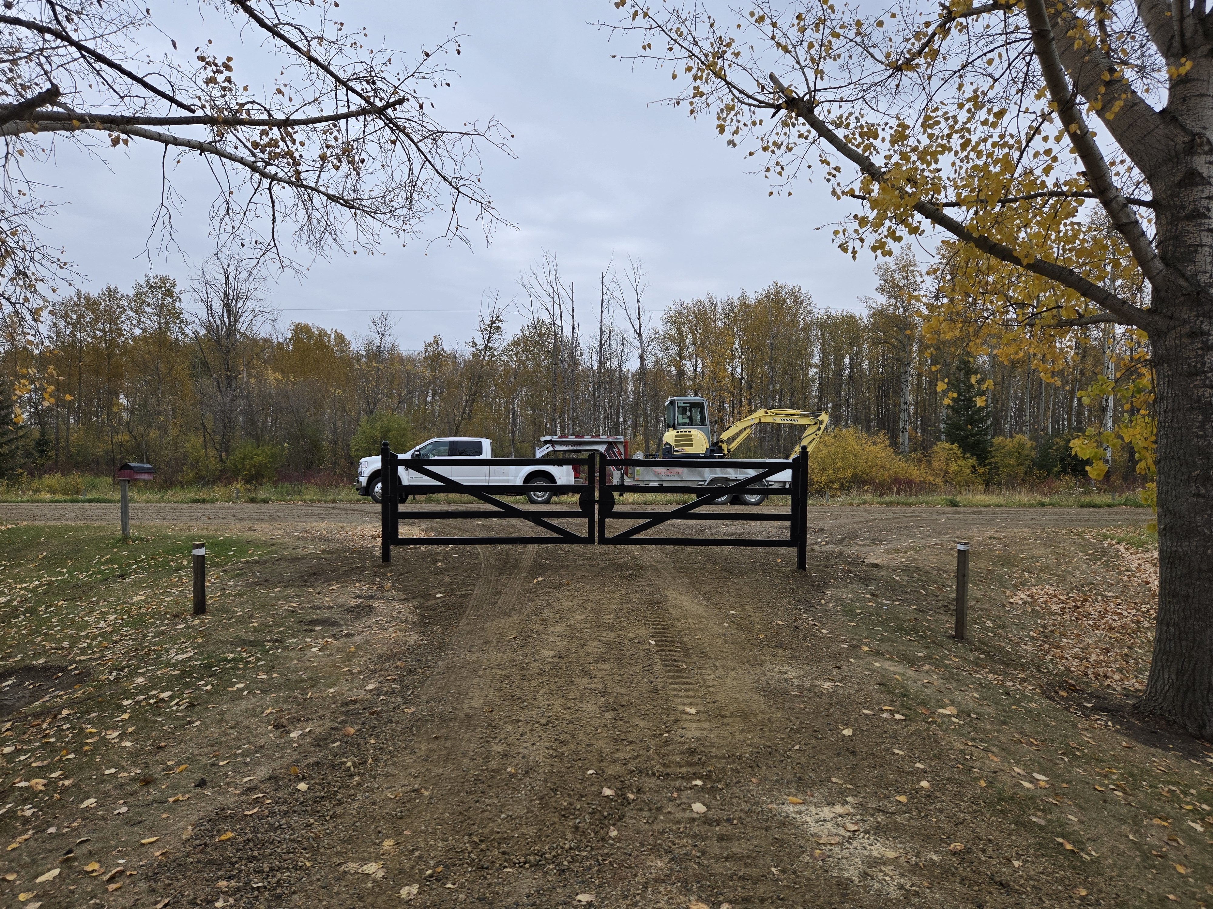 Excavator trenching work
