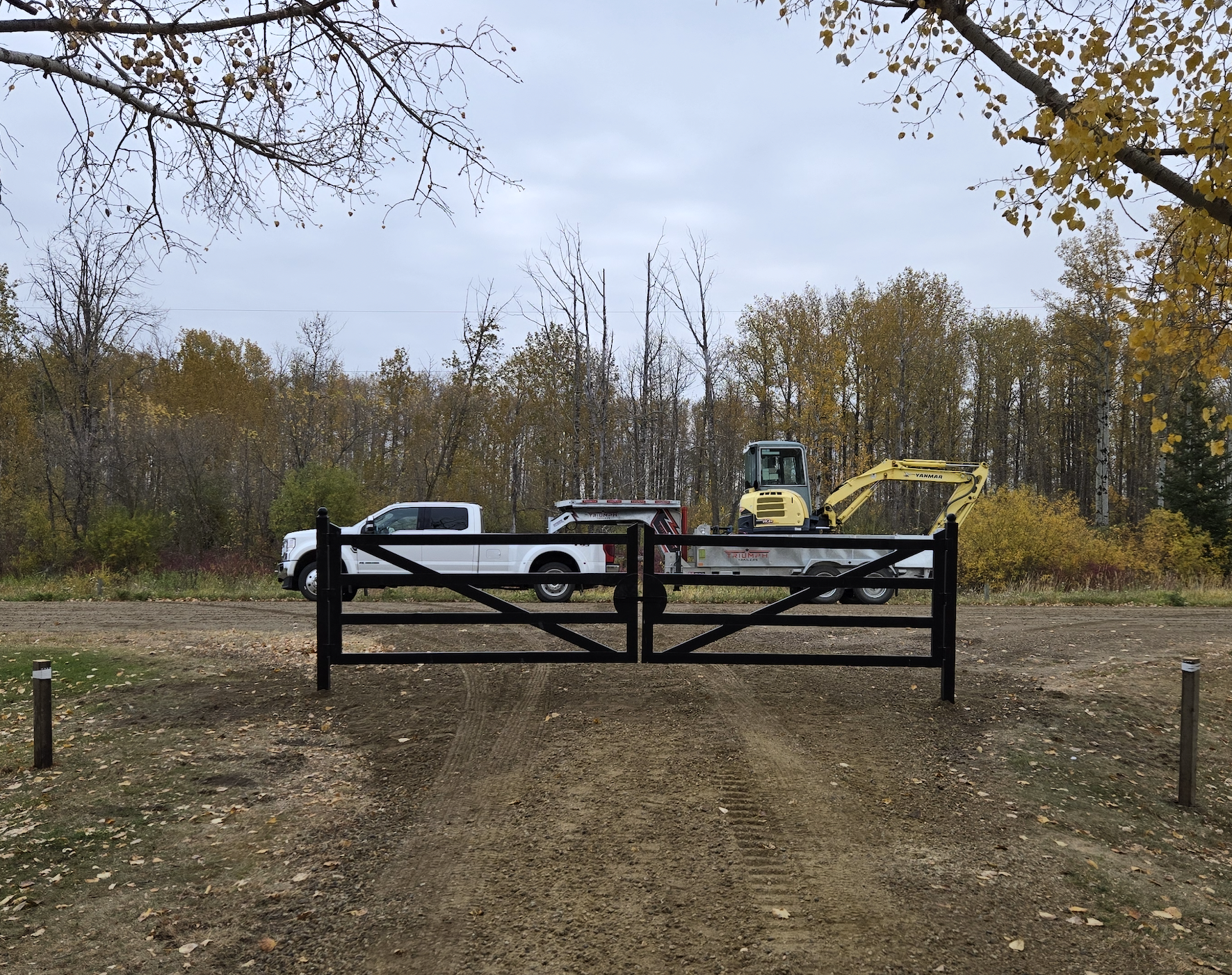 Excavator trenching work